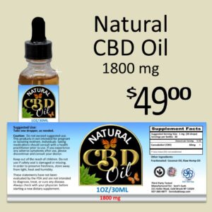 1800 mg CBD full spectrum Natural Oil