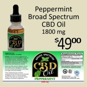 1800 mg Peppermint Broad Spectrum CBD oil