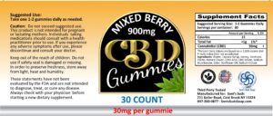 CBD Berry Gummies 30 mg Yellow Label