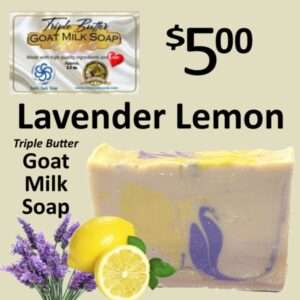 Lavender Lemon Triple Butter Goat Milk Soap – 3.5 oz