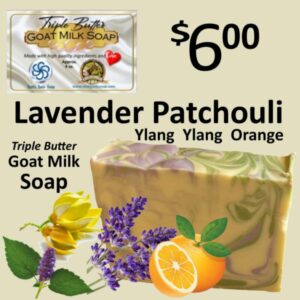 Patchouli, Orange, Lavender, and Ylang Ylang Triple Butter GM Soap
