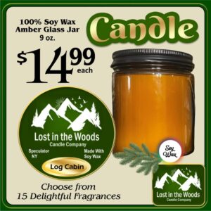 100% Soy Candle 9 oz. amber glass jar