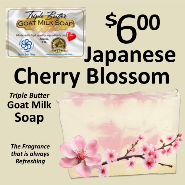 Japanese Cherry Blossom Triple Butter Goat Milk Soap