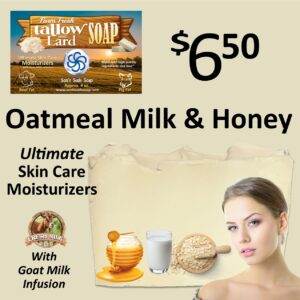 Farm Fresh Tallow Lard Soap Oatmeal Milk and Honey